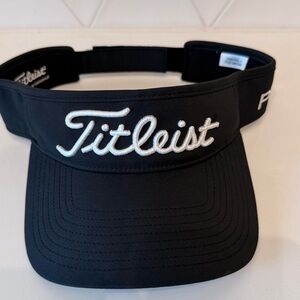 Titleist Pro V1 Golf Visor Hat Black Adjustable FJ FootJoy NWOT